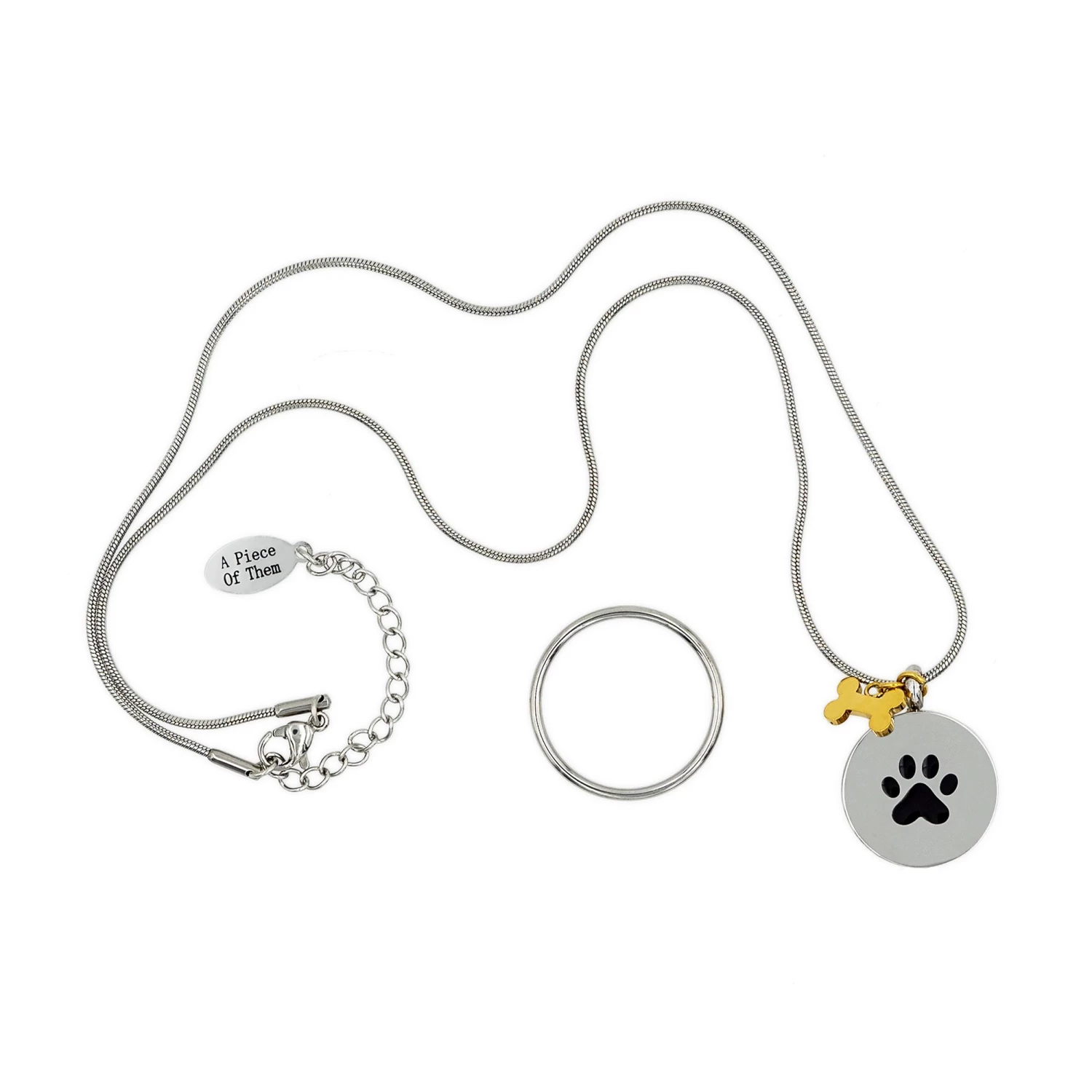 A Piece Of Them Small Paw With Gold Bone Pet Urn Necklace 5 A Piece Of Them Small Paw With Gold Bone Pet Urn Necklace - Image 5