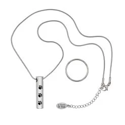 A Piece Of Them Cylinder Paw Print Pet Urn Necklace -Pet Essentials Shop 5314104 alt4