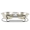 Top Paw® Elevated Stainless Steel Double Diner Dog Bowl