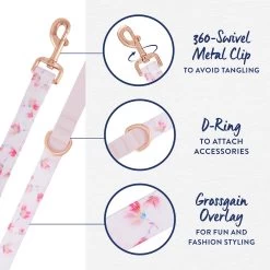 Top Paw® Pink Peony Dog Leash: 4-ft Long, 1-in Wide -Pet Essentials Shop 5323523 alt2