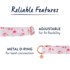 Top Paw® Pink Peony Comfort Neoprene Dog Collar -Pet Essentials Shop 5323557 alt2