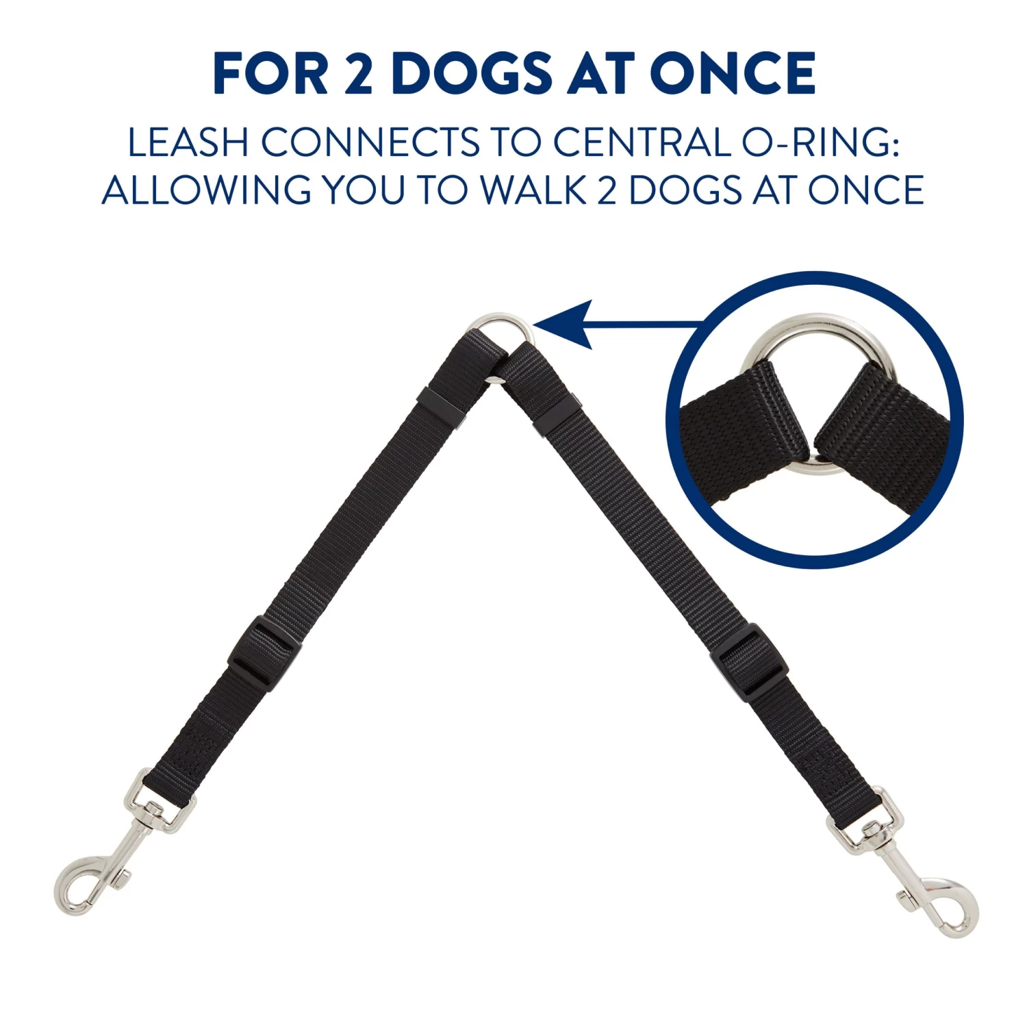 Top Paw® Double Coupler Dog Leash 2 Top Paw® Double Coupler Dog Leash - Image 2