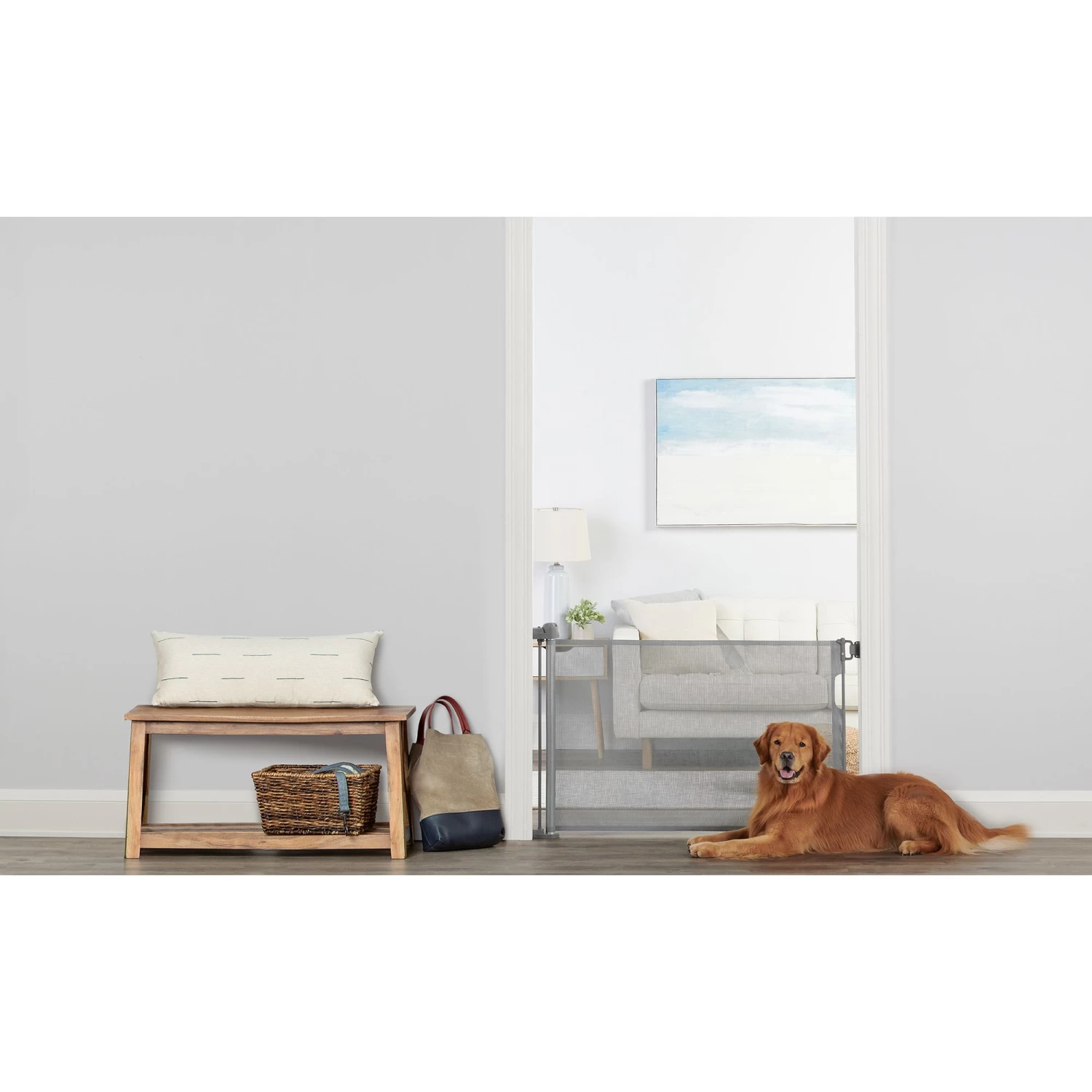 Top Paw® Retractable Mesh Pet Gate 1 Top Paw® Retractable Mesh Pet Gate