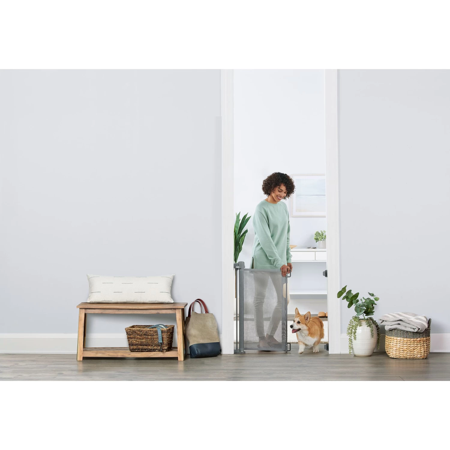 Top Paw® Retractable Mesh Pet Gate 3 Top Paw® Retractable Mesh Pet Gate - Image 3