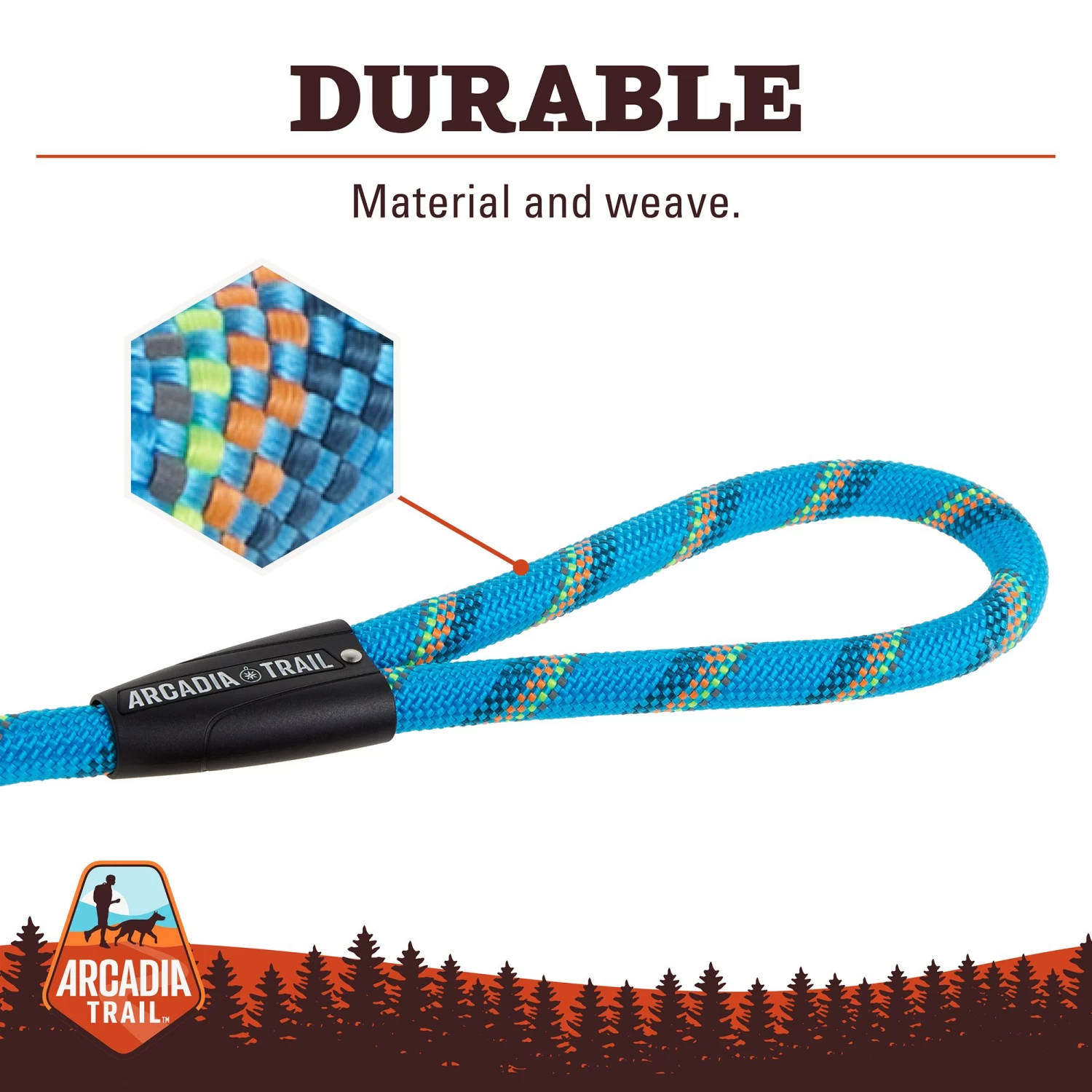 Arcadia Trail™ Rope Paracord Dog Leash: 4-ft Long 2 Arcadia Trail™ Rope Paracord Dog Leash: 4-ft Long - Image 2