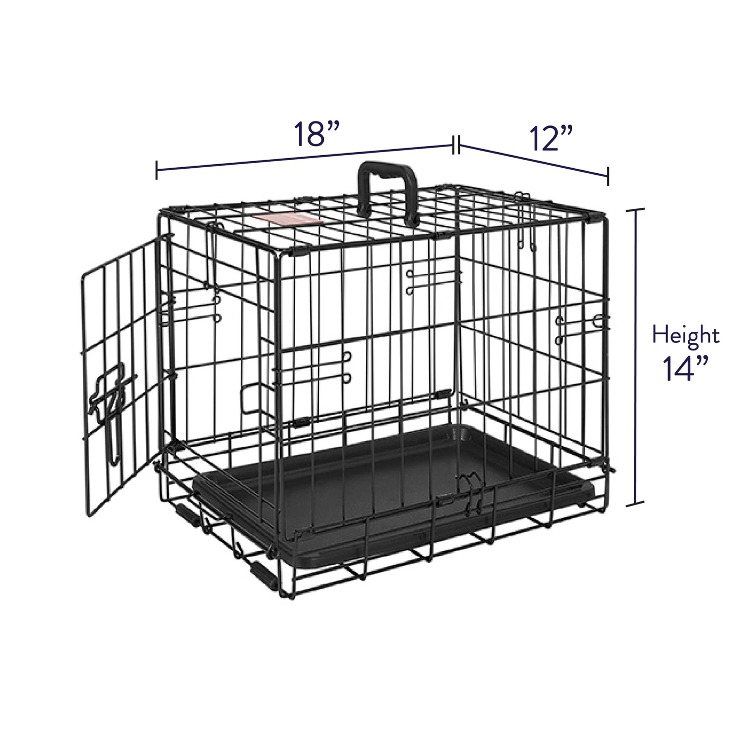 Top Paw® Single Door Folding Wire Dog Crate 3 Top Paw® Single Door Folding Wire Dog Crate - Image 3