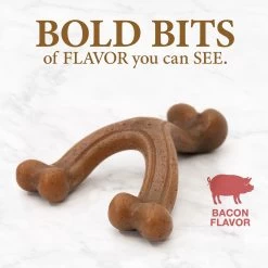 Nylabone® Gourmet Wishbone Chew Dog Toy - Bacon -Pet Essentials Shop 5331441 alt3