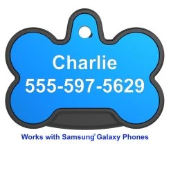 YIP Smart Tag Dog Bone Personalized ID Tag And Tracker - Works With Samsung Galaxy Smartphones
