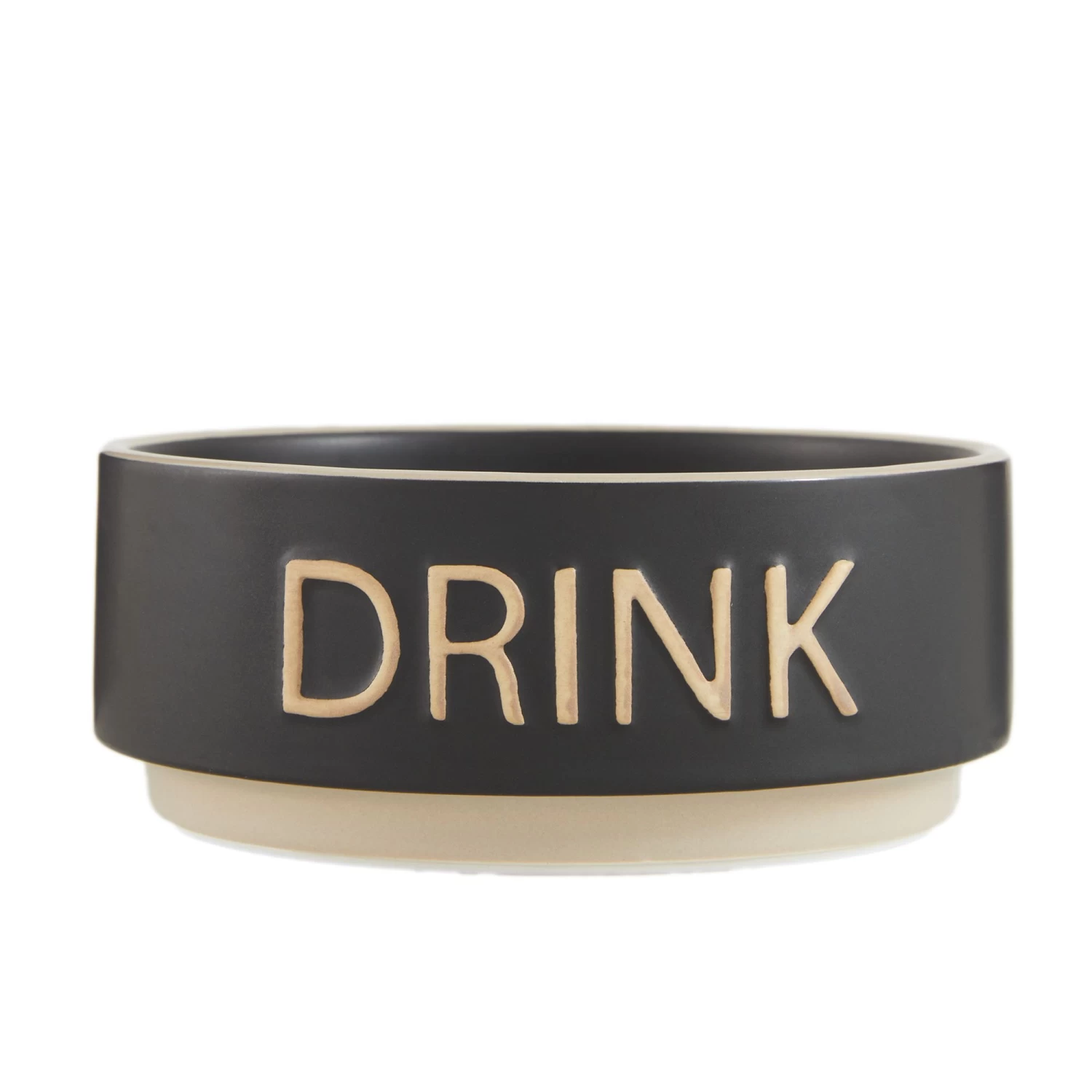 Top Paw® Black Embossed "DRINK" Ceramic Dog Bowl 1 Top Paw® Black Embossed "DRINK" Ceramic Dog Bowl
