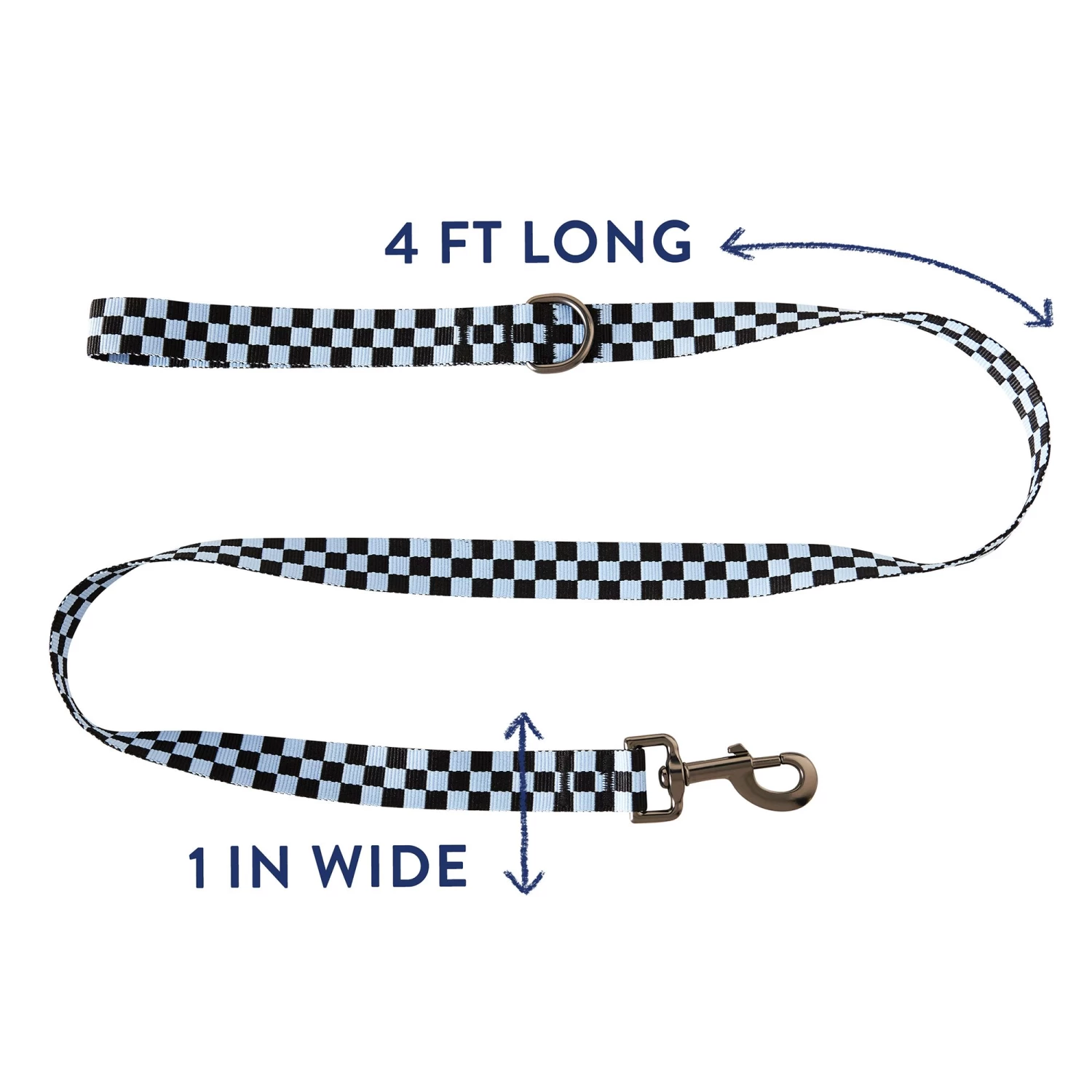 Top Paw® Checkered Dog Leash: 4-ft Long, 1-in Wide 2 Top Paw® Checkered Dog Leash: 4-ft Long, 1-in Wide - Image 2