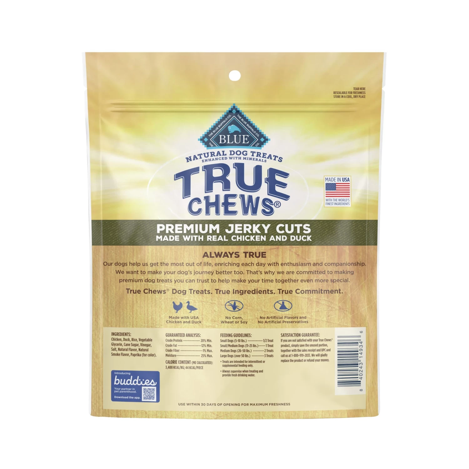 Blue Buffalo® True Chews Premium Jerky Cuts All Life Stages Treat Dog Treats - Chicken & Duck 2 Blue Buffalo® True Chews Premium Jerky Cuts All Life Stages Treat Dog Treats - Chicken & Duck - Image 2