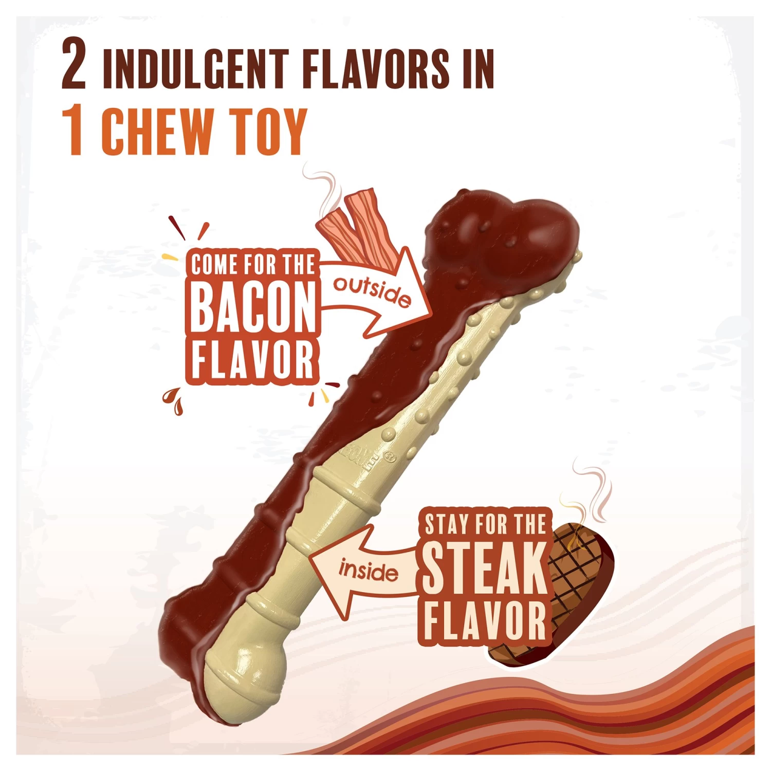 Nylabone® Power Chew Basted Blast Dog Toy - Bacon & Steak Flavor 3 Nylabone® Power Chew Basted Blast Dog Toy - Bacon & Steak Flavor - Image 3