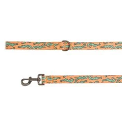 Top Paw® Orange Alligator Dog Leash: 4-ft Long, 1-in Wide
