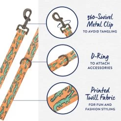 Top Paw® Orange Alligator Dog Leash: 4-ft Long, 1-in Wide -Pet Essentials Shop 5337980 alt2