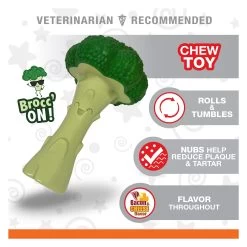 Nylabone® Power Chew Broccoli "Brocc' On!" Dog Toy - Bacon & Cheese Flavor -Pet Essentials Shop 5338096 alt4