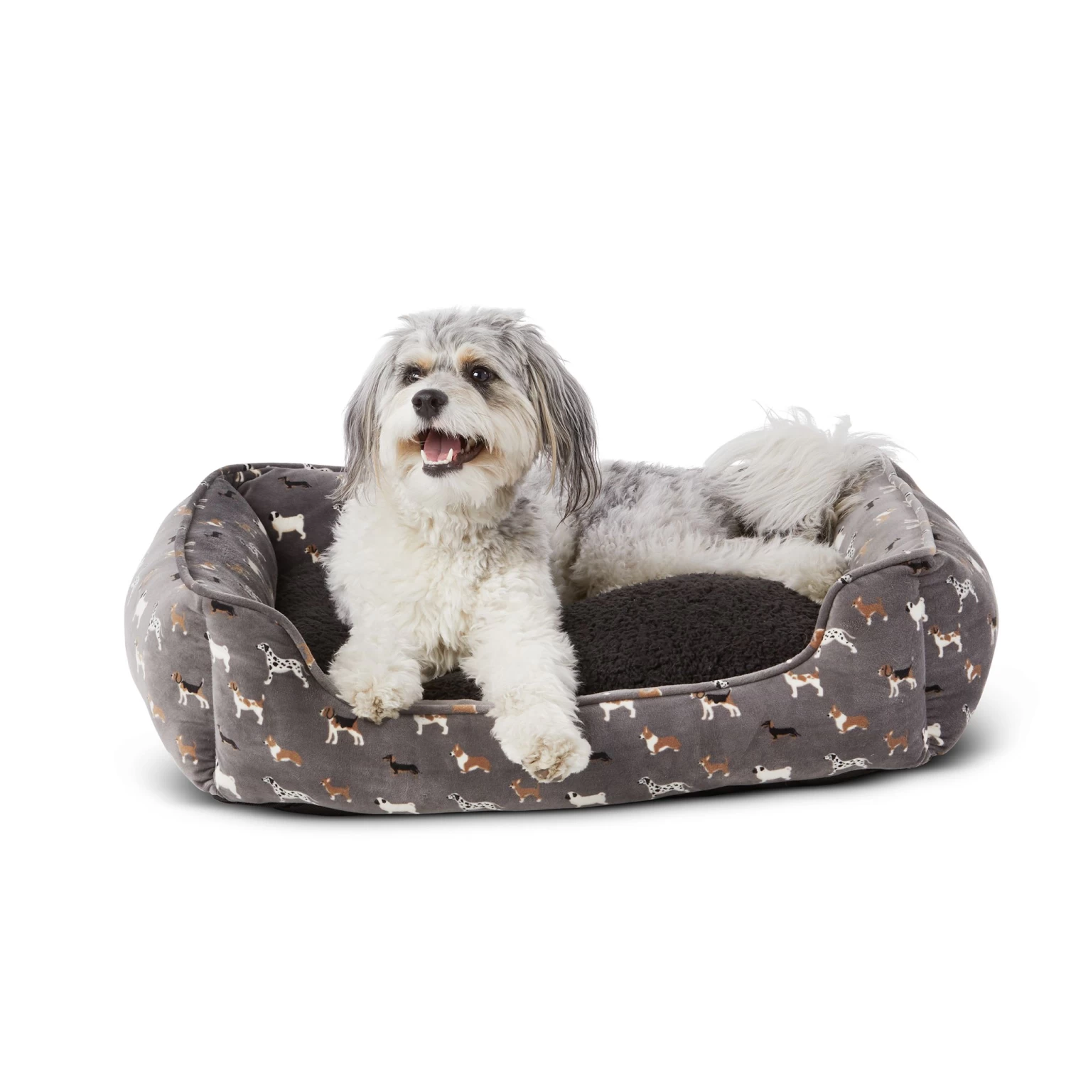 Top Paw® Dog Print Cuddler Dog Bed 1 Top Paw® Dog Print Cuddler Dog Bed