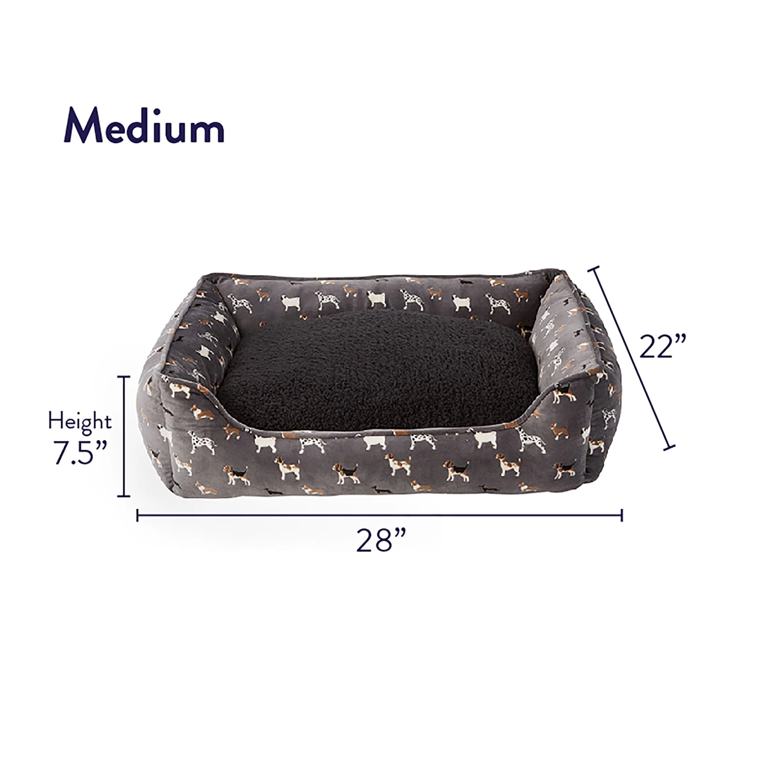 Top Paw® Dog Print Cuddler Dog Bed 2 Top Paw® Dog Print Cuddler Dog Bed - Image 2