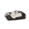 Top Paw® Black & White Striped Cuddler Dog Bed