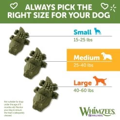 Whimzees Alligator Medium Dog Dental Treats - Vegetable -Pet Essentials Shop 5338868 alt5