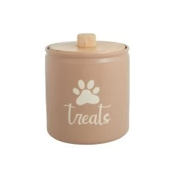 Top Paw® Ceramic "Treats" Tan Paw Print Treat Jar