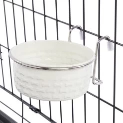 Top Paw® Stainless Steel Crate Crock Bone White Feeding Bowl -Pet Essentials Shop 5343018 alt2