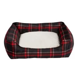 Value Beds Holiday Plaid Cuddler Dog Bed
