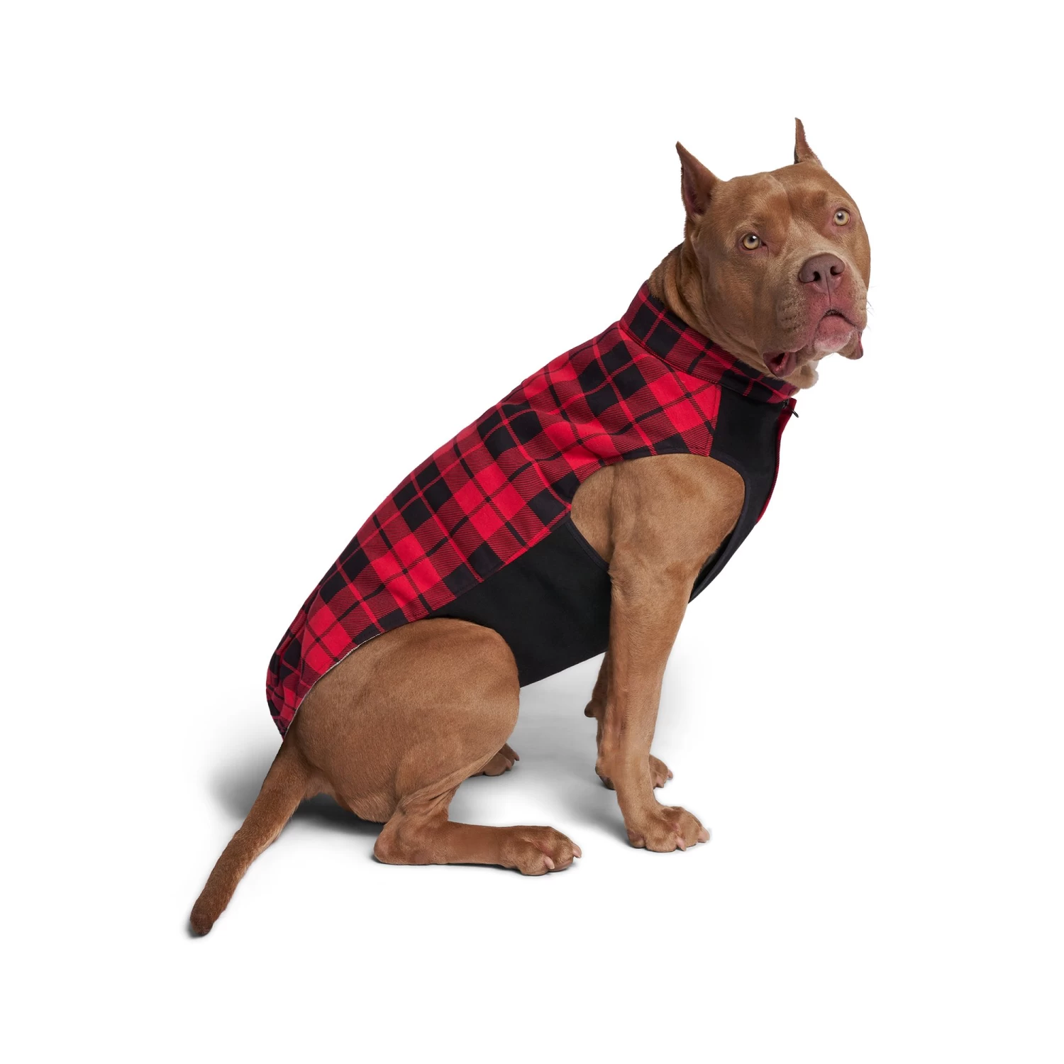 Canada Pooch Thermal Tech Fleece - Red Plaid 3 Canada Pooch Thermal Tech Fleece - Red Plaid - Image 3