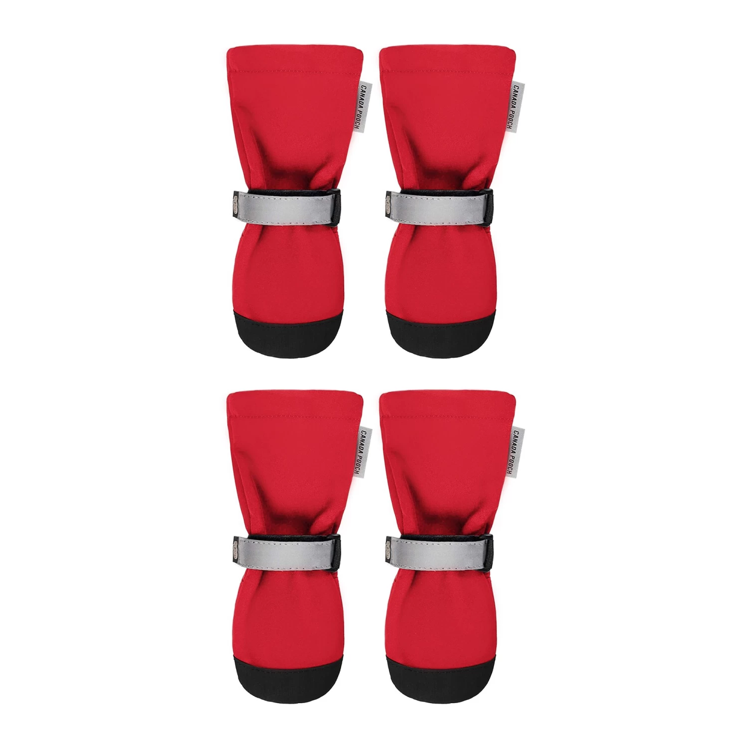 Canada Pooch Soft Shields Reflective Dog Boots - Red 1 Canada Pooch Soft Shields Reflective Dog Boots - Red