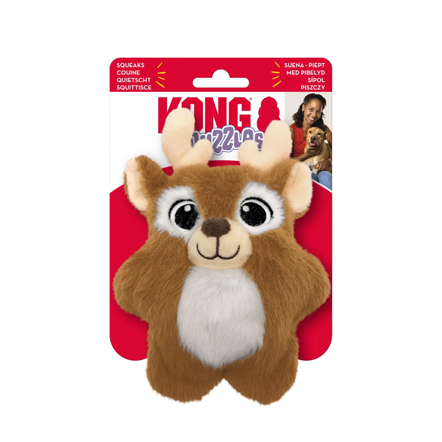 KONG® Holiday Snuzzles Reindeer Dog Toy 1 KONG® Holiday Snuzzles Reindeer Dog Toy