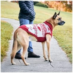 Beaver Canoe Fairisle Dog Sweater - Red & White -Pet Essentials Shop 5343813 alt4