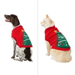 Merry & Bright™ Holiday Christmas Tree Ugly Dog & Cat Sweater