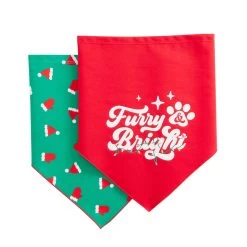 Merry & Bright™ Holiday Furry & Bright And Santa Hat Print Dog Bandana - 2 Pack 9 Merry & Bright™ Holiday Furry & Bright And Santa Hat Print Dog Bandana - 2 Pack -Pet Essentials Shop 5344214 alt2