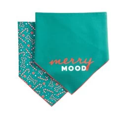Merry & Bright™ Holiday Merry Mood And Candy Cane Print Dog Bandana - 2 Pack -Pet Essentials Shop 5344276 alt2