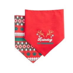 Merry & Bright™ Holiday Reindog In-Training And Fair Isle Print Dog Bandana - 2 Pack -Pet Essentials Shop 5344280 alt2