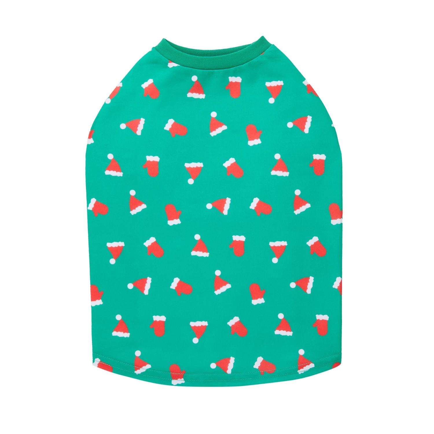 Merry & Bright™ Holiday Santa Hat Print Dog & Cat Tee-Shirt 2 Merry & Bright™ Holiday Santa Hat Print Dog & Cat Tee-Shirt - Image 2