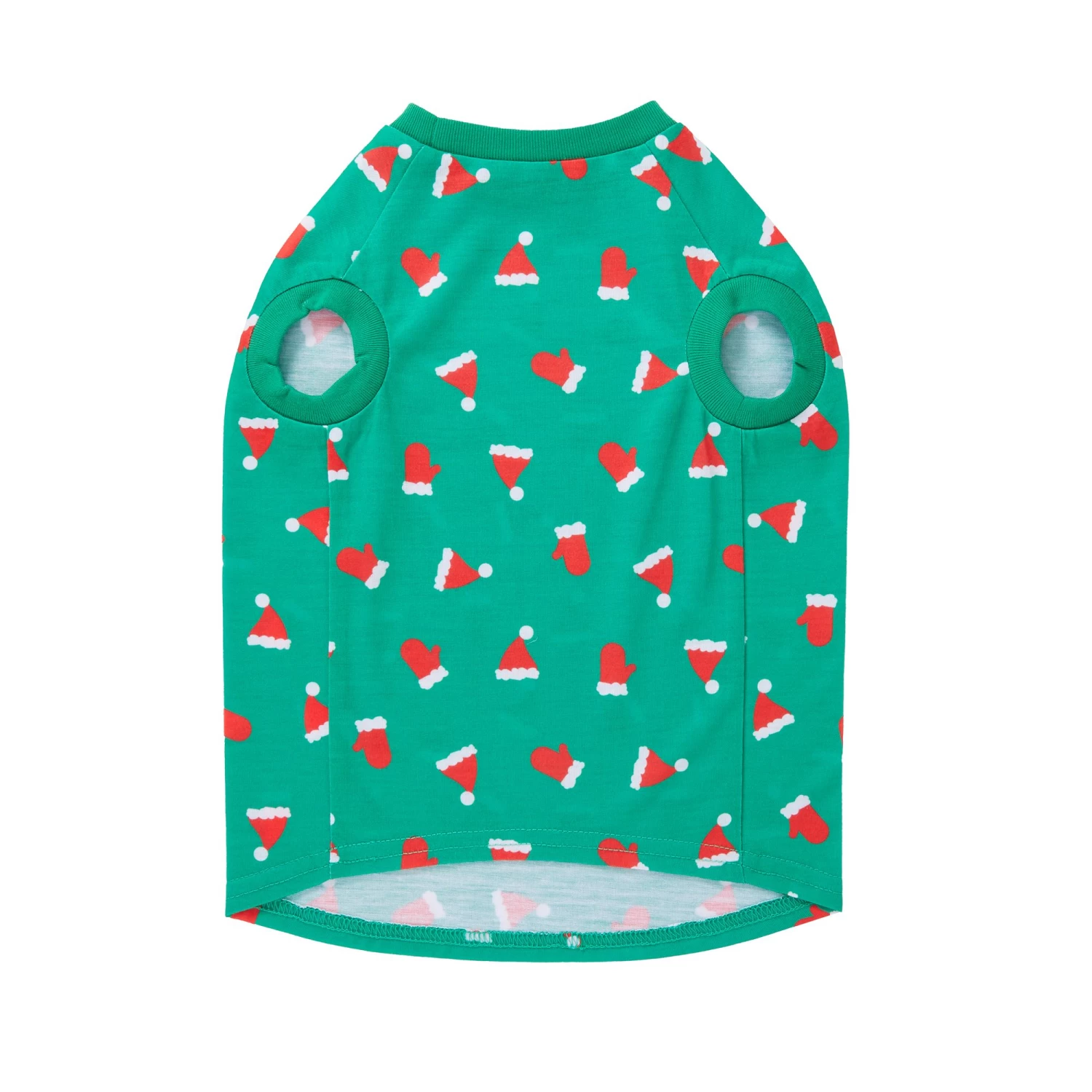 Merry & Bright™ Holiday Santa Hat Print Dog & Cat Tee-Shirt 3 Merry & Bright™ Holiday Santa Hat Print Dog & Cat Tee-Shirt - Image 3