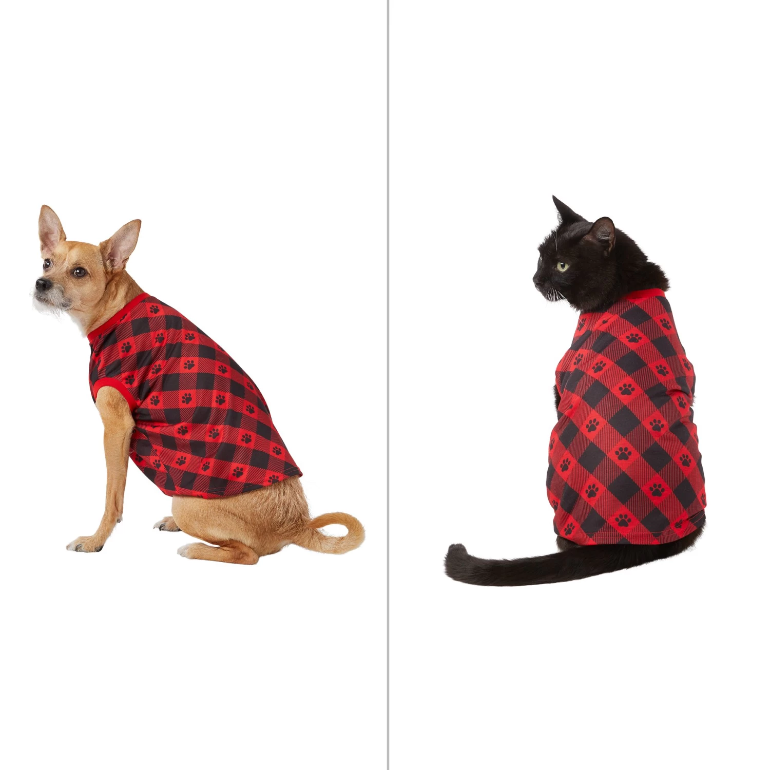 Merry & Bright™ Holiday Buffalo Check Dog & Cat Tee-Shirt 1 Merry & Bright™ Holiday Buffalo Check Dog & Cat Tee-Shirt