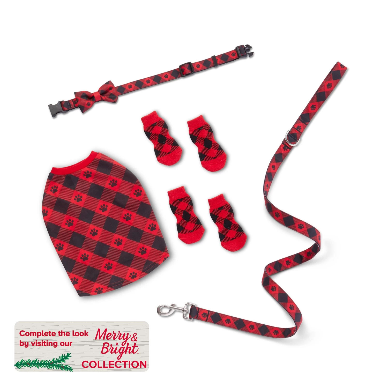 Merry & Bright™ Holiday Buffalo Check Dog & Cat Tee-Shirt 4 Merry & Bright™ Holiday Buffalo Check Dog & Cat Tee-Shirt - Image 4
