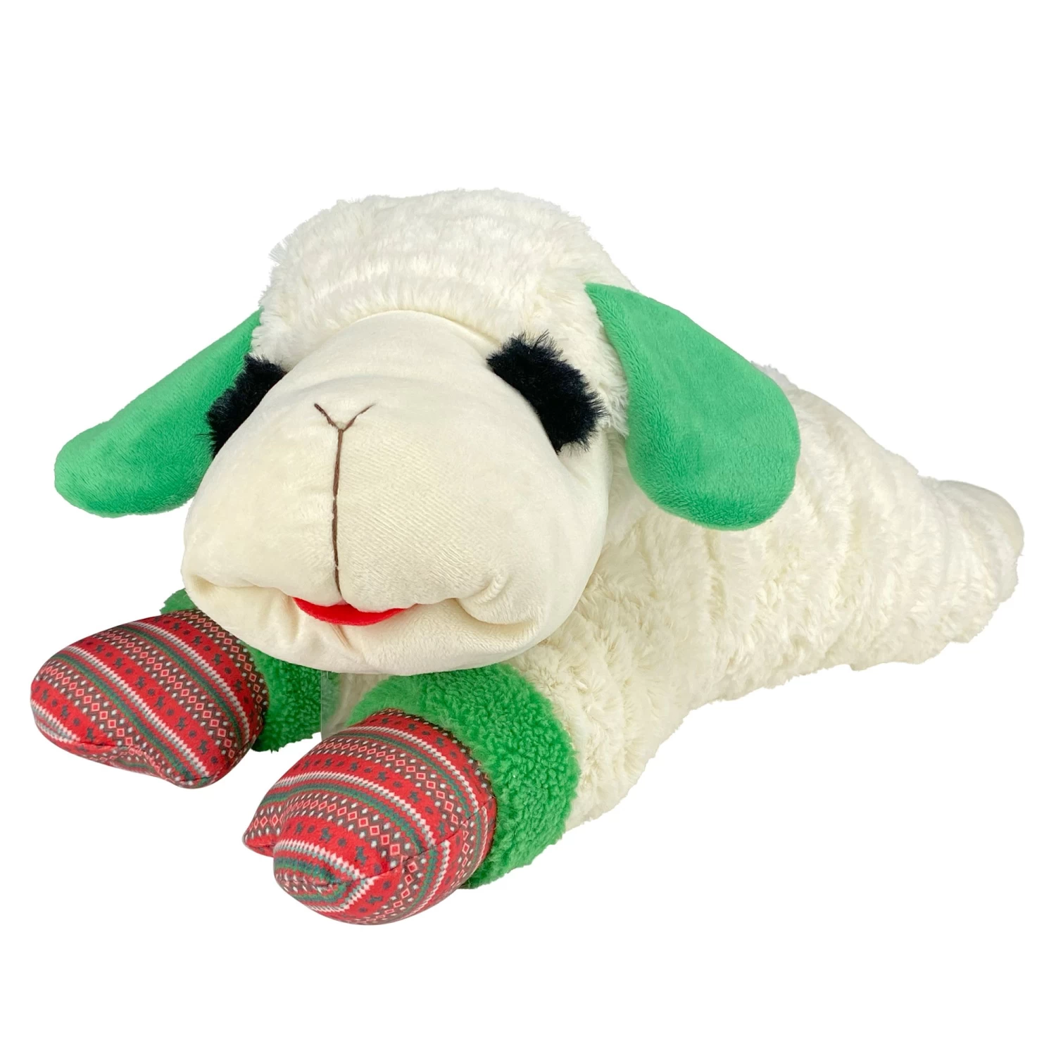 Multipet® Holiday Jumbo Lamb Chop With Mittens Dog Toy 1 Multipet® Holiday Jumbo Lamb Chop With Mittens Dog Toy