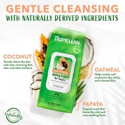 TropiClean® Papaya & Coconut Luxury 2-in-1 Pet Wipes -Pet Essentials Shop 5346037 alt4